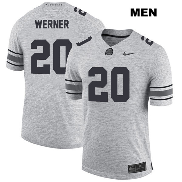 Ohio State Buckeyes Men's Pete Werner #20 Gray Authentic Nike College NCAA Stitched Football Jersey LE19I17AE